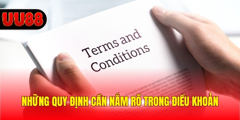 Những quy định cần nắm rõ trong điều khoản